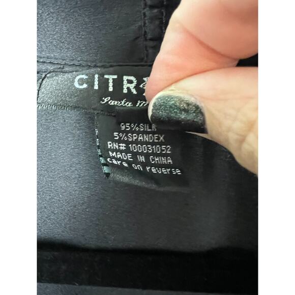 Citron Santa Monica Cardigan Medium Black Art to Wear Silk Blend Open - Picture 3 of 6